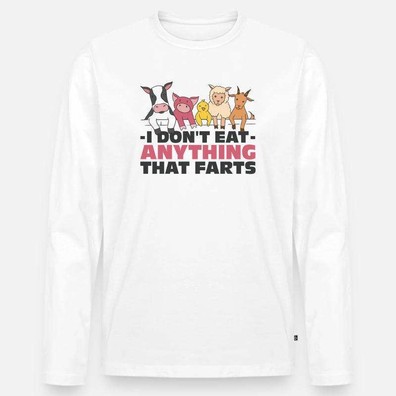 Vegan Humor Fun - Männer Premium Bio Langarmshirt - Weiß