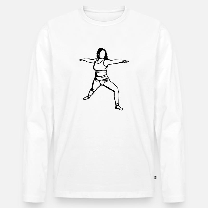 Yogini - Männer Premium Bio Langarmshirt - Weiß