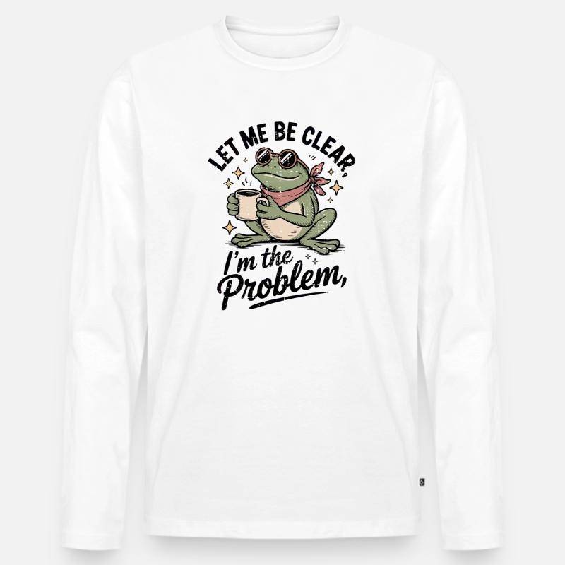 Caffeinated Frog: I'm the Problem - Men's Premium Organic Long Sleeve Shirt - white