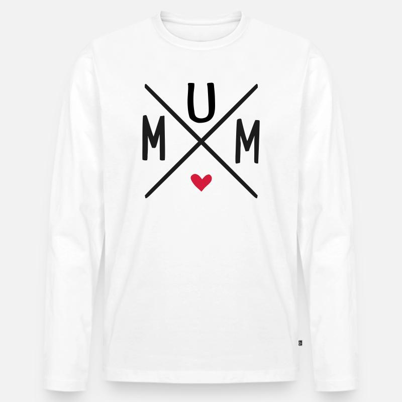 Mum - Männer Premium Bio Langarmshirt - Weiß