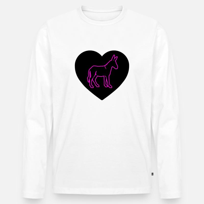 Esel - Männer Premium Bio Langarmshirt - Weiß