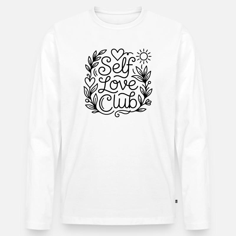 Selbstliebe - Männer Premium Bio Langarmshirt - Weiß