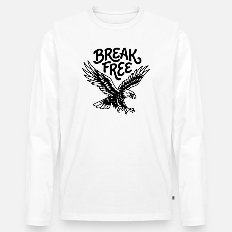 Freiheit - Männer Premium Bio Langarmshirt - Weiß