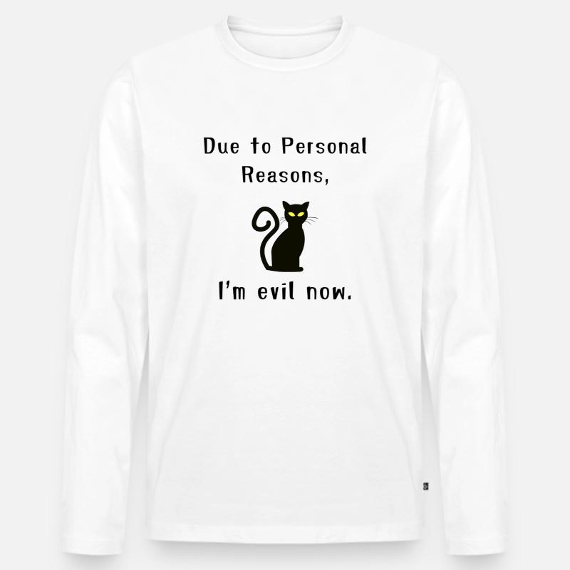 Böse Katze - Männer Premium Bio Langarmshirt - Weiß