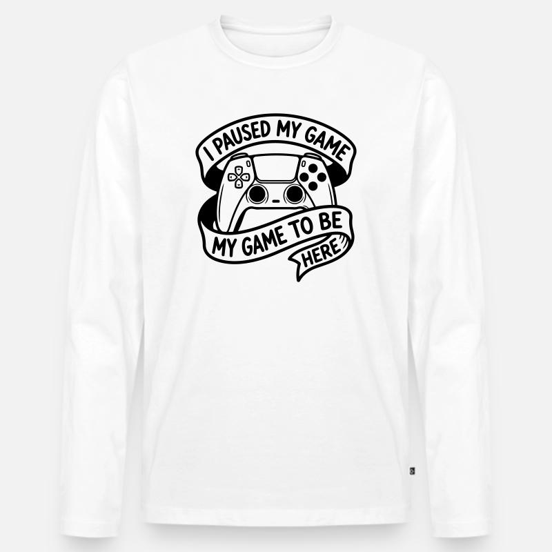 Gaming - Männer Premium Bio Langarmshirt - Weiß