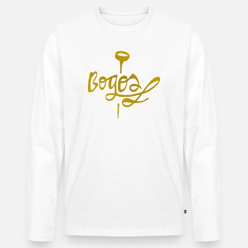 Bogos - Männer Premium Bio Langarmshirt - Weiß