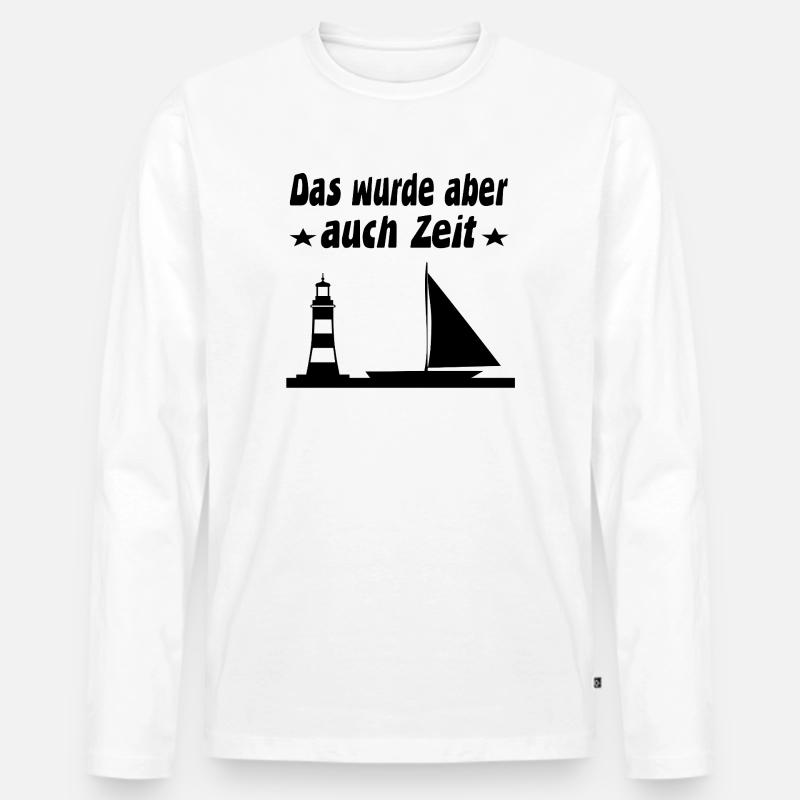 Segeln - Männer Premium Bio Langarmshirt - Weiß