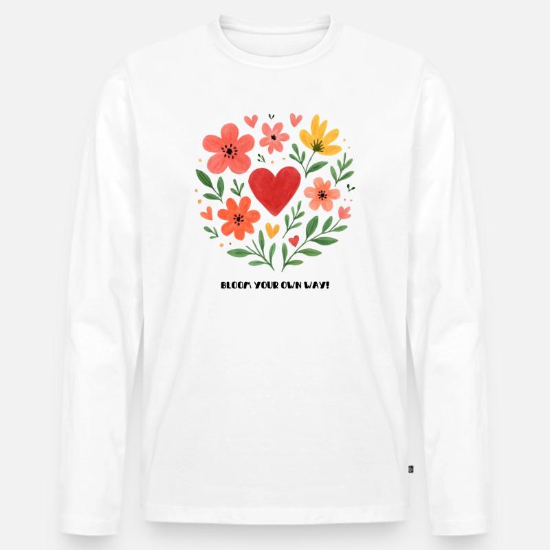 bloom your own way - Männer Premium Bio Langarmshirt - Weiß