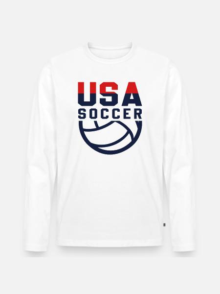 USA Soccer - Men's Premium Organic Long Sleeve Shirt - white