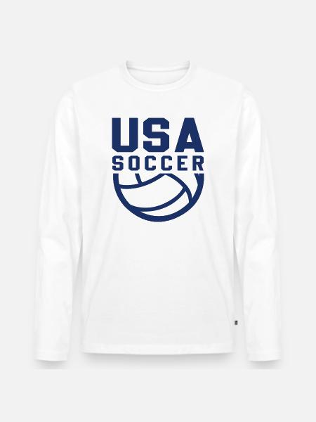 USA Soccer - Men's Premium Organic Long Sleeve Shirt - white