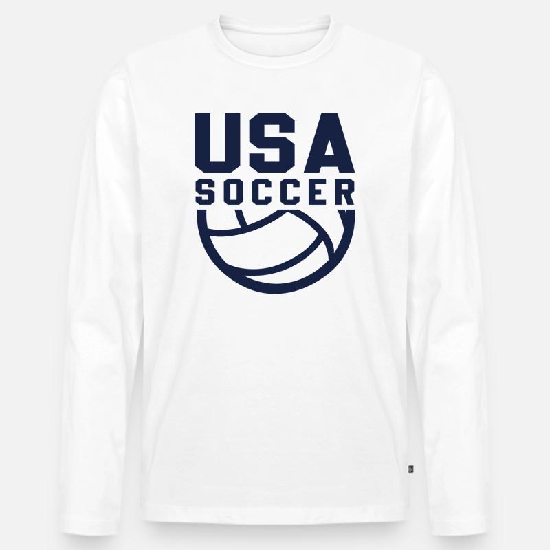 USA Soccer - Männer Premium Bio Langarmshirt - Weiß
