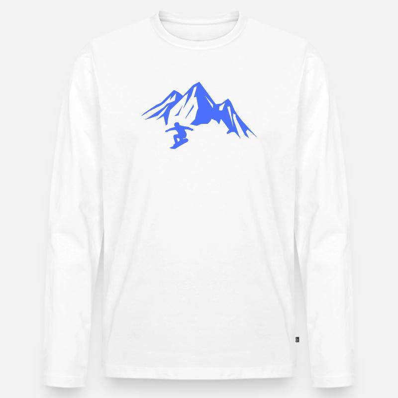 snowboard_berge- - Männer Premium Bio Langarmshirt - Weiß