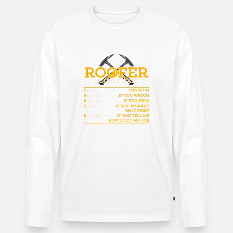 Decker-Stundensatzparodie - Männer Premium Bio Langarmshirt - Weiß