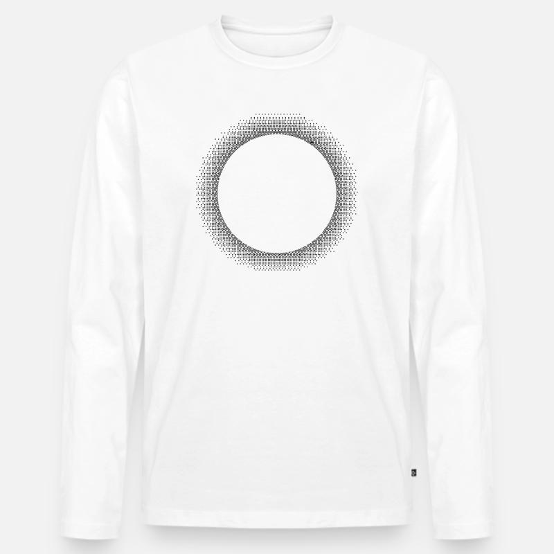 Sun Burst Design T-Shirt - Männer Premium Bio Langarmshirt - Weiß