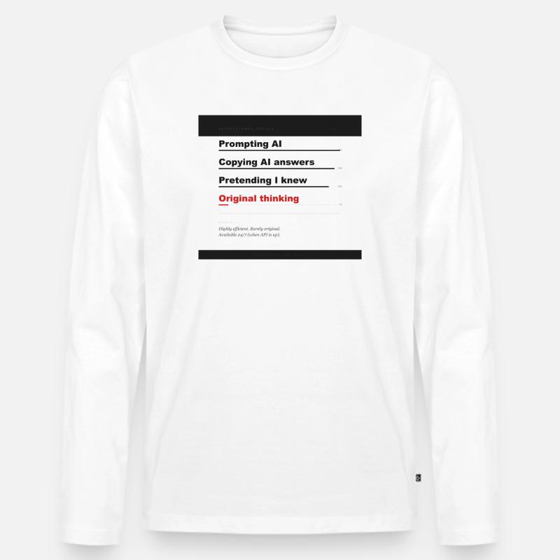 FERTIGKEITEN: PROMPT-KI 99 % - Männer Premium Bio Langarmshirt - Weiß