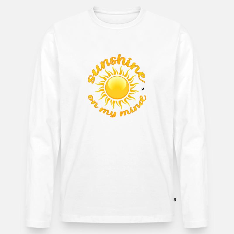 Goldene Sonne Abbildung mit Inschrift - Männer Premium Bio Langarmshirt - Weiß
