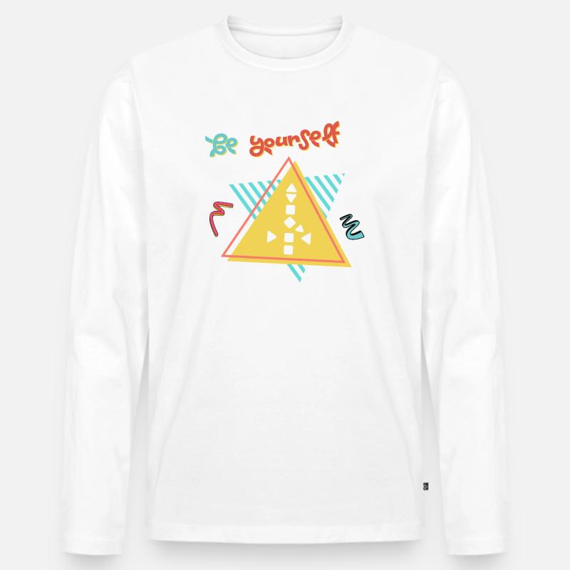 Be Yourself  - Männer Premium Bio Langarmshirt - Weiß