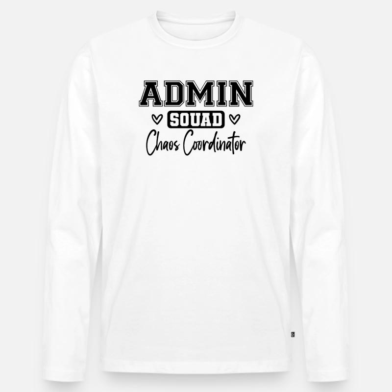 Admin Squad: Farbig Retro Büroteam Geschenk - Männer Premium Bio Langarmshirt - Weiß