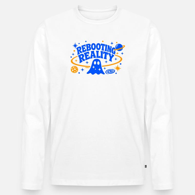 REBOOTING REALITY - Männer Premium Bio Langarmshirt - Weiß