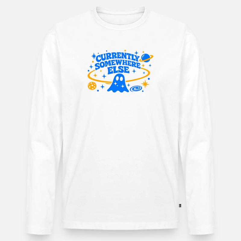 CURRENTLY SOMEWHERE ELSE - Men's Premium Organic Long Sleeve Shirt - white