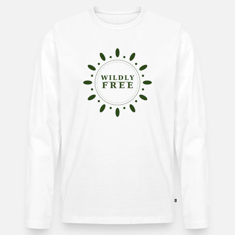 wildly free wreath - Männer Premium Bio Langarmshirt - Weiß