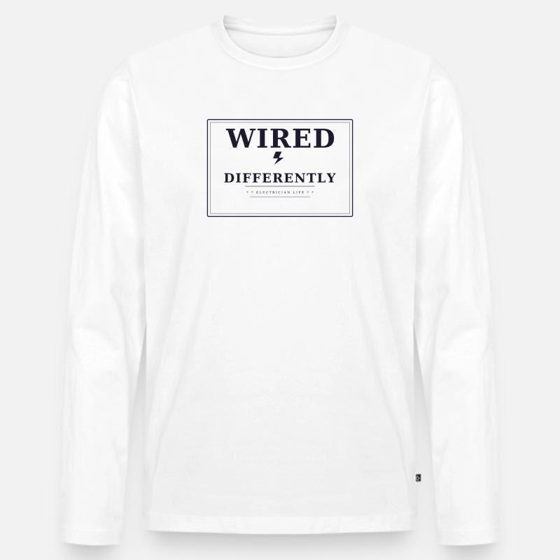 Wired differently - Männer Premium Bio Langarmshirt - Weiß
