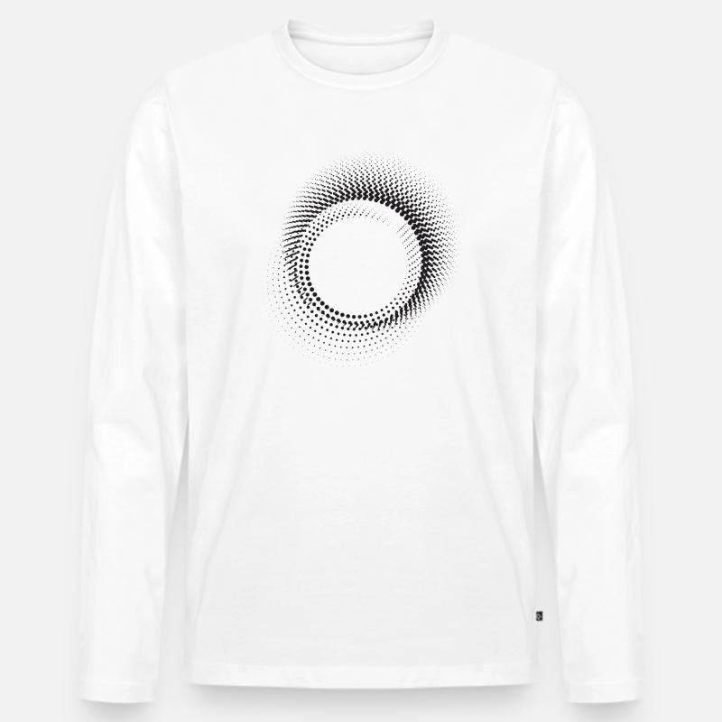 Halo-Punkt-Ringmuster - Männer Premium Bio Langarmshirt - Weiß