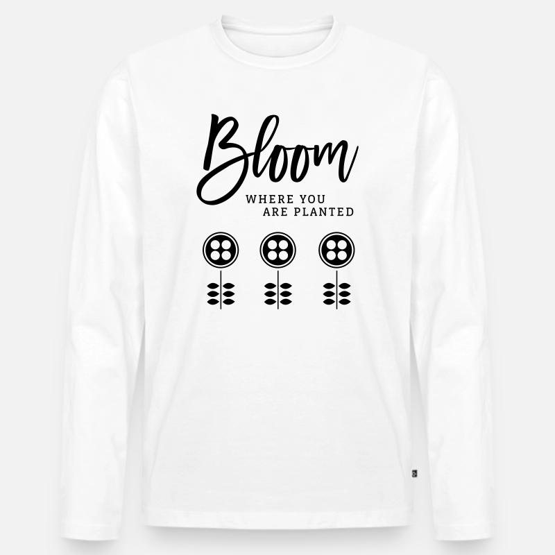 Bloom - Männer Premium Bio Langarmshirt - Weiß