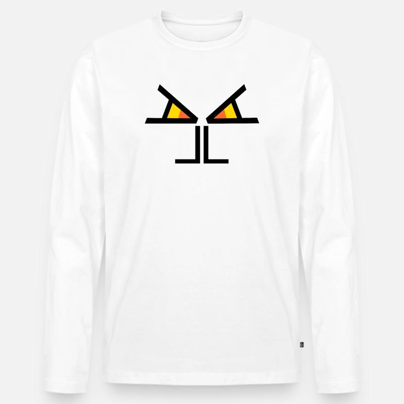 Die Augen sehen dich SCHWARZ - Männer Premium Bio Langarmshirt - Weiß