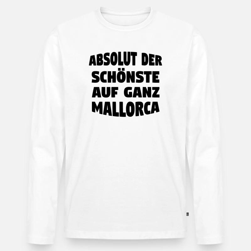 Der schönste auf Mallorca - Männer Premium Bio Langarmshirt - Weiß