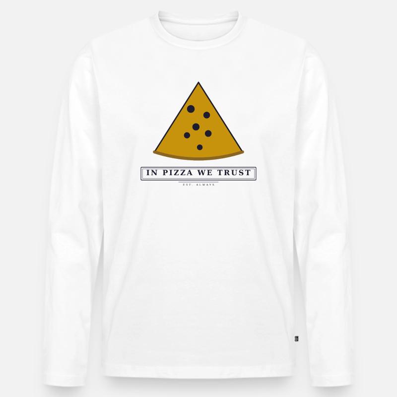 in pizza we trust - Männer Premium Bio Langarmshirt - Weiß