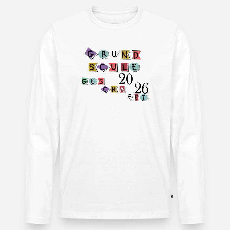 Grundschule geschafft - Männer Premium Bio Langarmshirt - Weiß