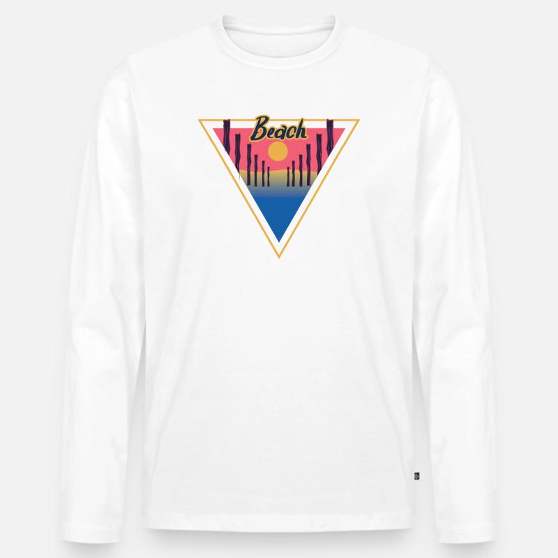 Beach Triangle - Männer Premium Bio Langarmshirt - Weiß