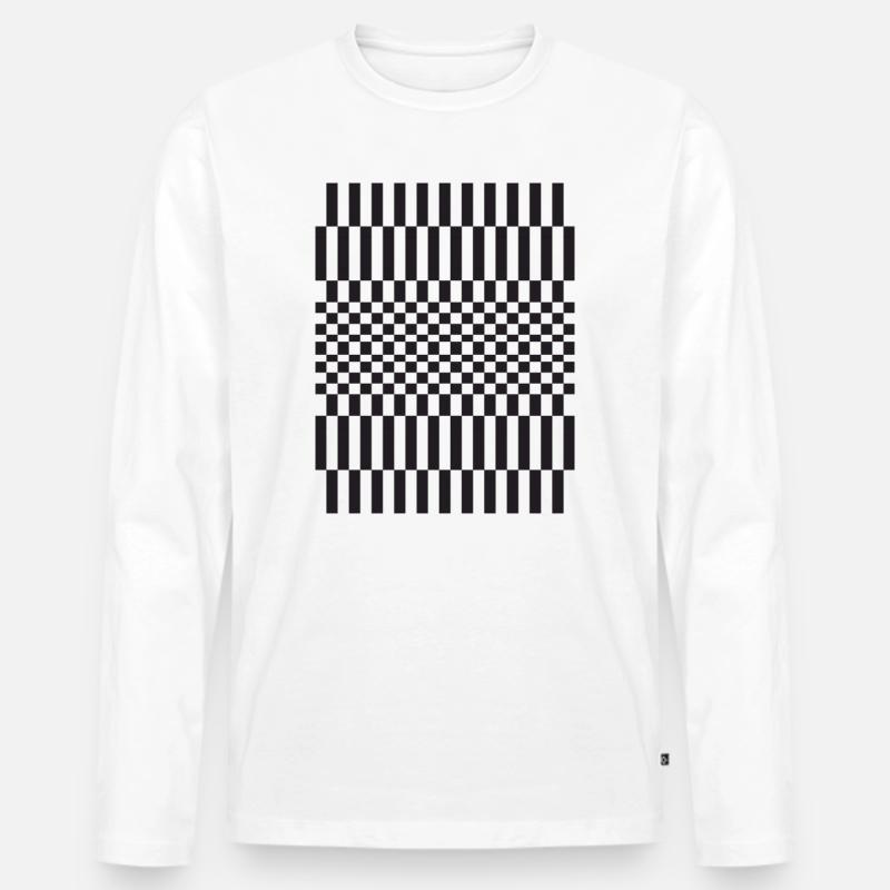 Geometric chessboard Grid Pattern - Men's Premium Organic Long Sleeve Shirt - white