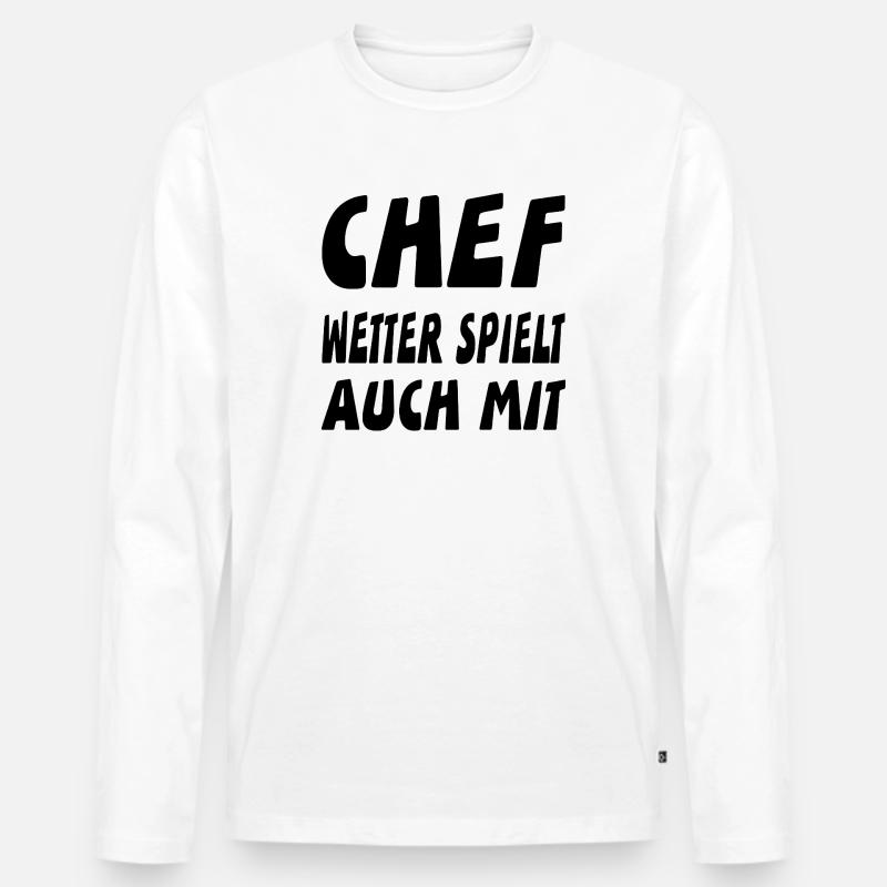 Chef - Männer Premium Bio Langarmshirt - Weiß