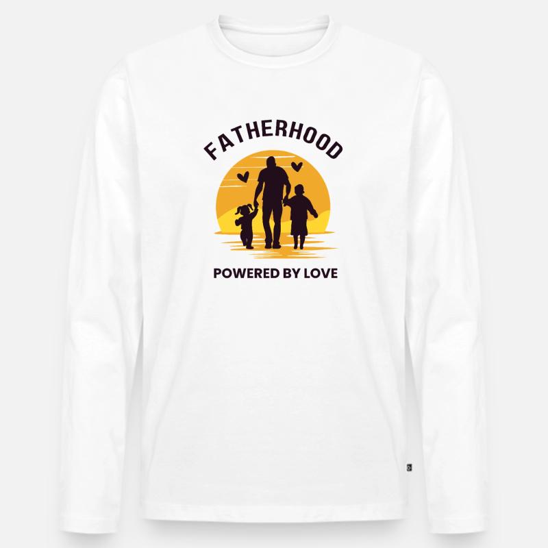 Vaterschaft angetrieben von Liebe - Männer Premium Bio Langarmshirt - Weiß
