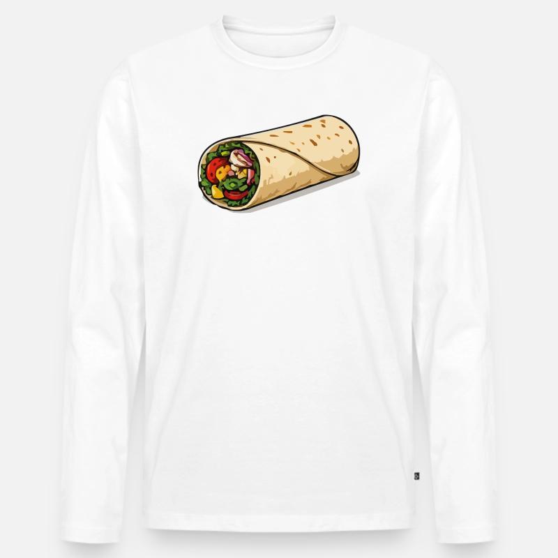 Farbintensiver Burrito-Wrap - Männer Premium Bio Langarmshirt - Weiß