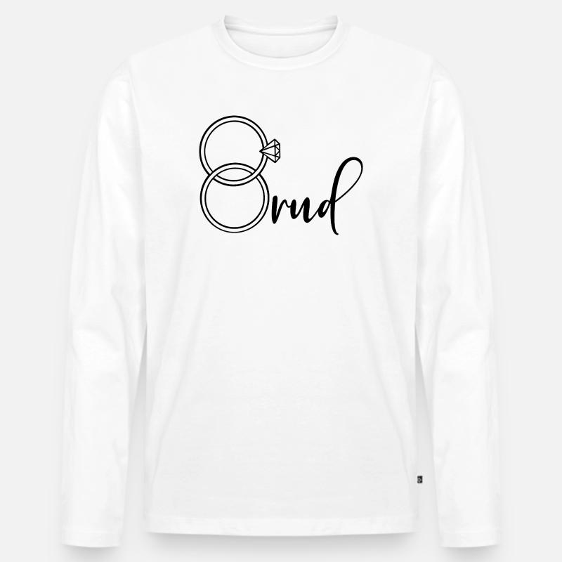 Brautverlobungsringe Hochzeit - Männer Premium Bio Langarmshirt - Weiß