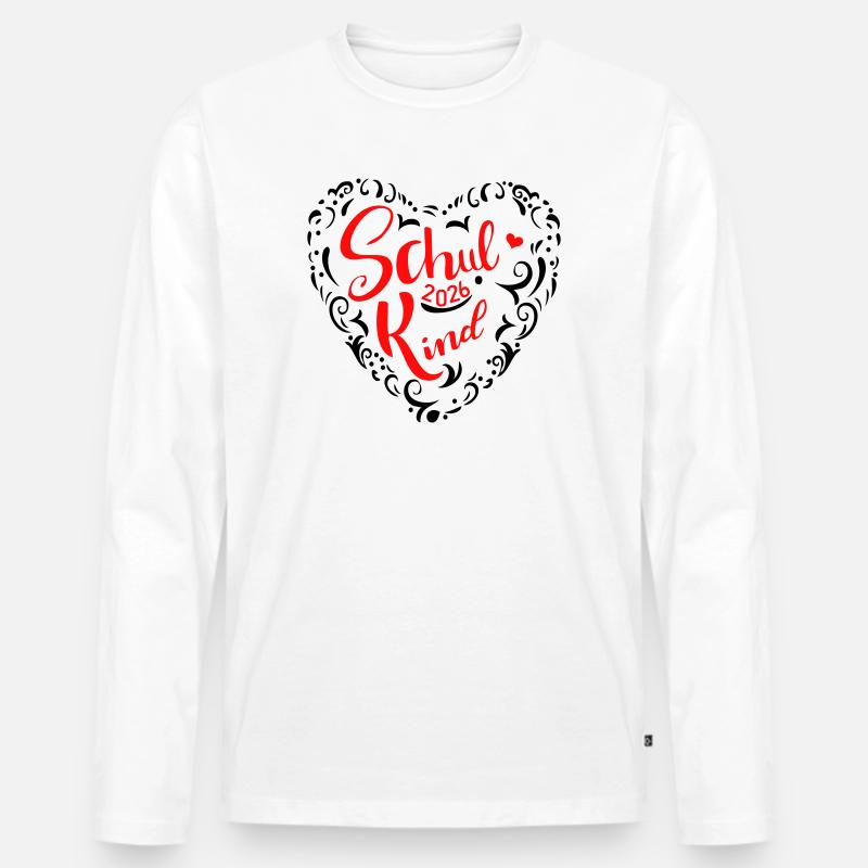 Schulkind 2026 - Männer Premium Bio Langarmshirt - Weiß