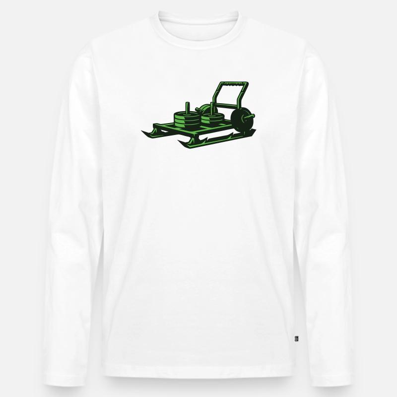Gewichtsschlitten Prowler Vektor - Männer Premium Bio Langarmshirt - Weiß