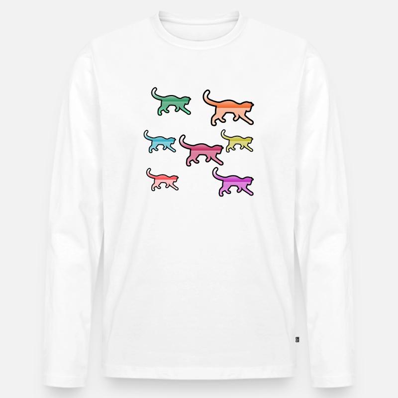Katzen - Männer Premium Bio Langarmshirt - Weiß