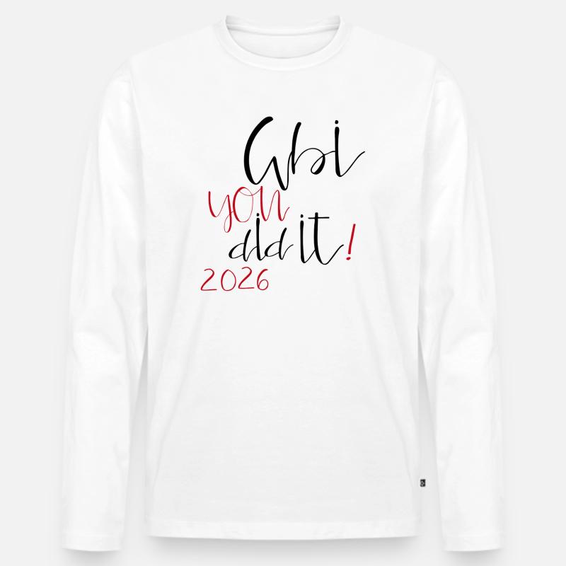 Abi you did it - Männer Premium Bio Langarmshirt - Weiß