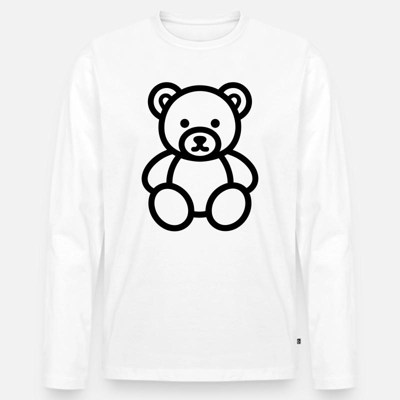Bärenjunges - Männer Premium Bio Langarmshirt - Weiß
