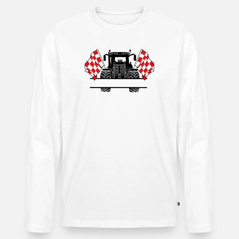 Brabant_Tractor_Custom_Edition - Männer Premium Bio Langarmshirt - Weiß