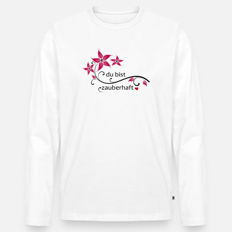 du bist zauberhaft - Männer Premium Bio Langarmshirt - Weiß
