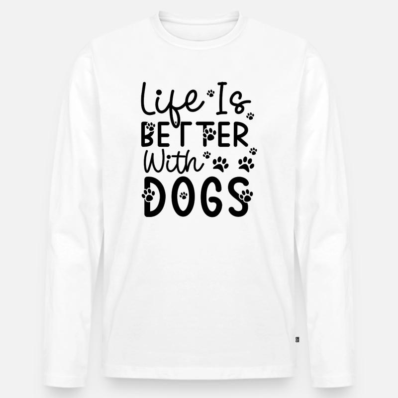 Monochromes Minimal-Abstract Muster - Männer Premium Bio Langarmshirt - Weiß
