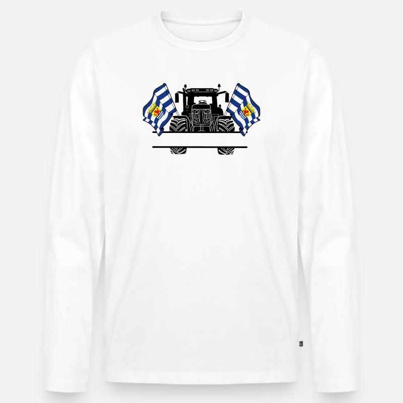 Zeeland_Tractor_Custom_Edition - Männer Premium Bio Langarmshirt - Weiß