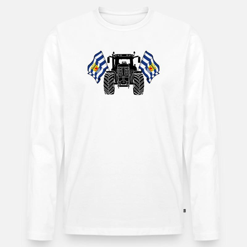 Zeeland_Tractor_Pride - Männer Premium Bio Langarmshirt - Weiß