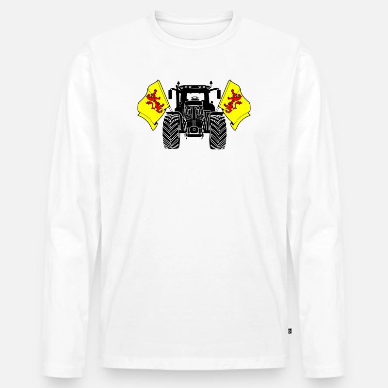 Süd Holland_Tractor_Pride - Männer Premium Bio Langarmshirt - Weiß