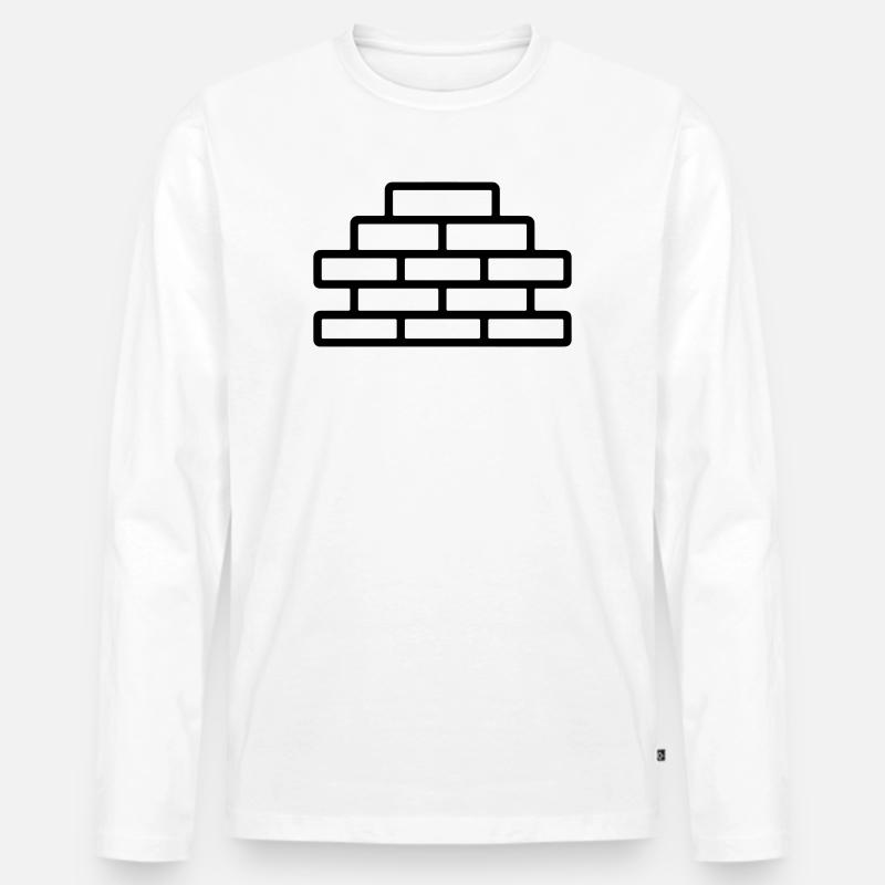 Ziegel - Männer Premium Bio Langarmshirt - Weiß